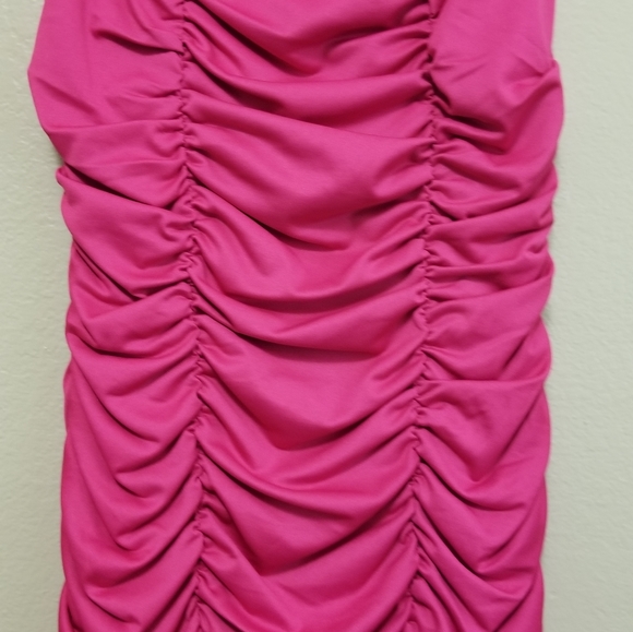 Pink Bodycon Ruched Dress - Picture 5 of 7